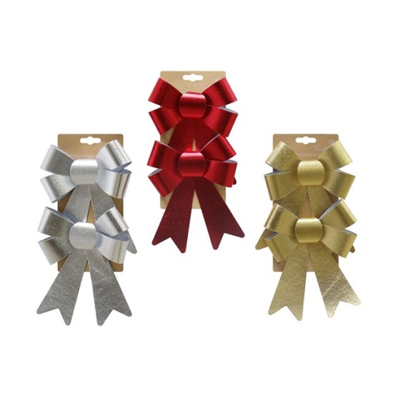 FM Metallic Bow Med. 2Pk Asst.