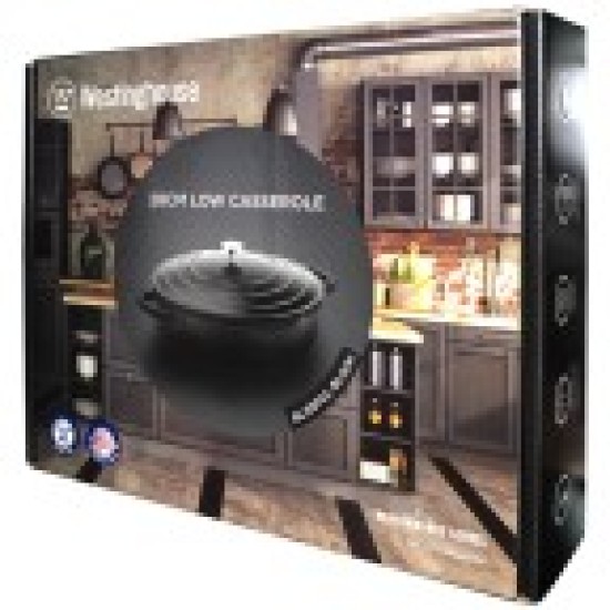 Westinghouse 28cm Casserole Cast Aluminum Low Black W/Lid