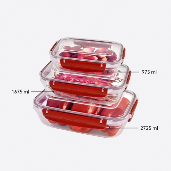 Master Seal Rectangular Storage Container Set 3 Pcs -30887