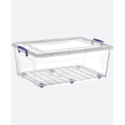 58L Clear Storage Box with wheels. -30159