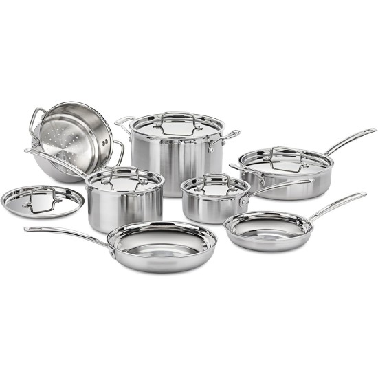 Cuisinart Multi Pro 12pc Stainless Steel Cookware -MCP-12N
