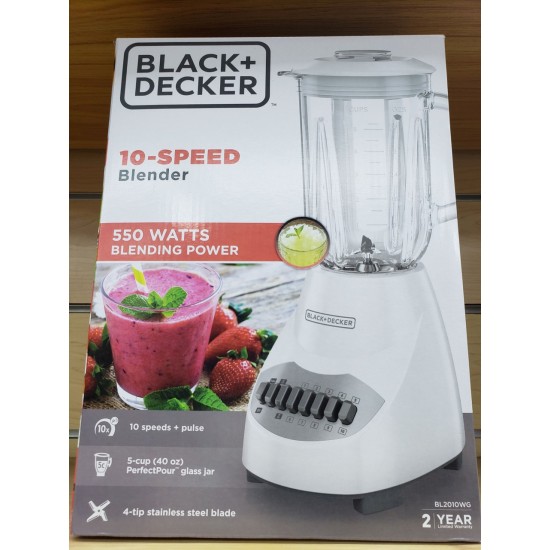 B&D Glass Jar Blender 10Spd 550W White-10560294