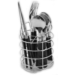 Gibson 16Pcs Flatware  Set Caddy Black